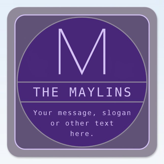 Adesivo Quadrado Modelo de Design Retro-moderno Editável | Roxos (Criador carregado)
