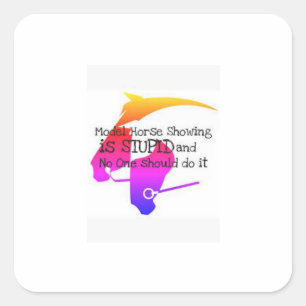 Adesivo Quadrado Modelo De Equídeo Mostra Estímulo Estúpido