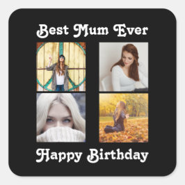 Adesivo Quadrado Modelo de Fotografia do Instagram de Aniversário d