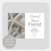 Modelo de logotipo de florista costeira editável