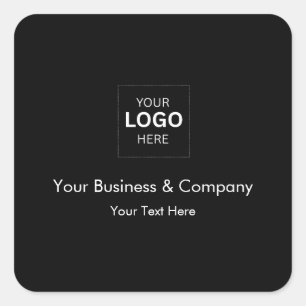 Adesivo Quadrado Modelo de logotipo de negócios de luxo preto perso