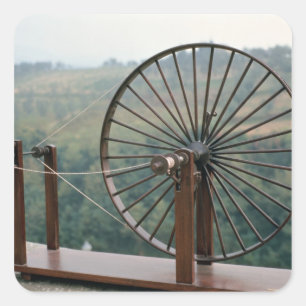 Adesivo Quadrado Modelo de máquina de fiação