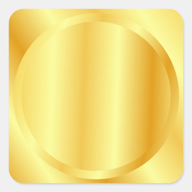 Adesivo Quadrado Modelo De Olhar Metálico Personalizado Dourado Fau (Frente)