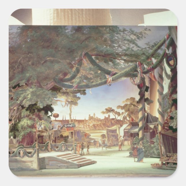 Adesivo Quadrado Modelo de palco para a ópera "Die Meistersinger" (Frente)