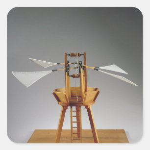 Adesivo Quadrado Modelo de reconstrução da design da Vinci