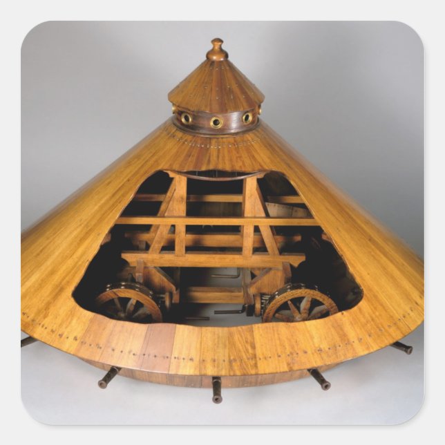 Adesivo Quadrado Modelo de reconstrução da design da Vinci (Frente)