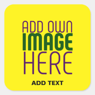 ADESIVO QUADRADO MODELO DE TEXTO DE IMAGEM AMARELO MODERNO EDITÁVEL