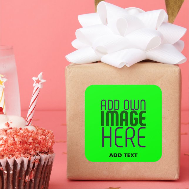 ADESIVO QUADRADO MODELO DE TEXTO DE IMAGEM VERDE EDITÁVEL (Festa)