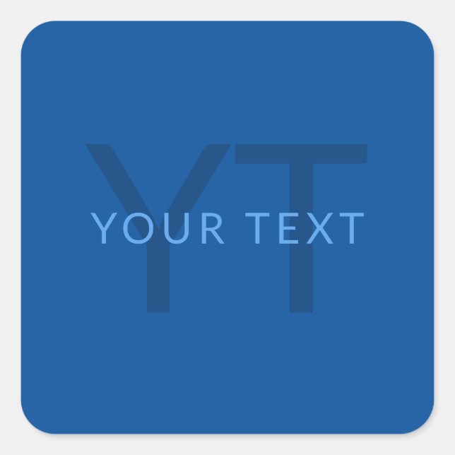 Adesivo Quadrado Modelo de Texto Editável para Nome Monograma Etc. (Frente)