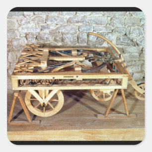 Adesivo Quadrado Modelo de um carro conduzido nos primaveras