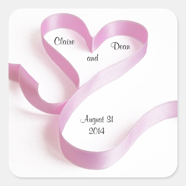 Adesivo Quadrado Modelo de Vinhetas de Envelope Cardíaco (Frente)