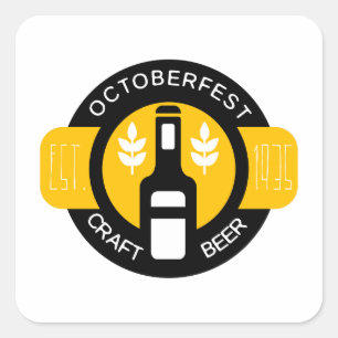 Adesivo Quadrado Modelo do design do logotipo da cerveja do