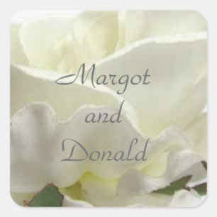 Adesivo Quadrado Modelo do Envelope Floral Branco