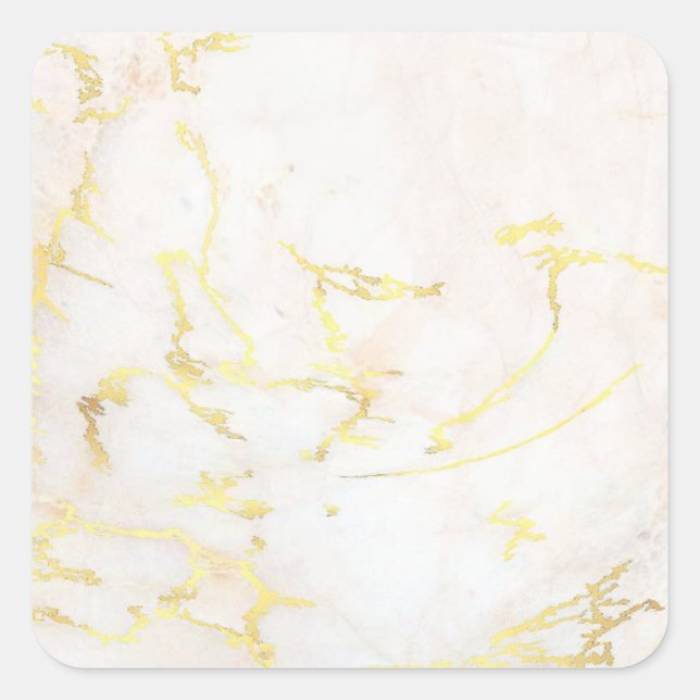 Adesivo Quadrado Modelo Dourado Elegante Adicionar seu texto (Frente)