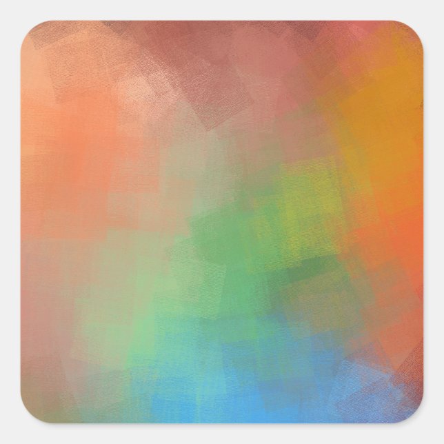 Adesivo Quadrado Modelo Elegante em Branco de Arte Abstrata Moderna (Frente)