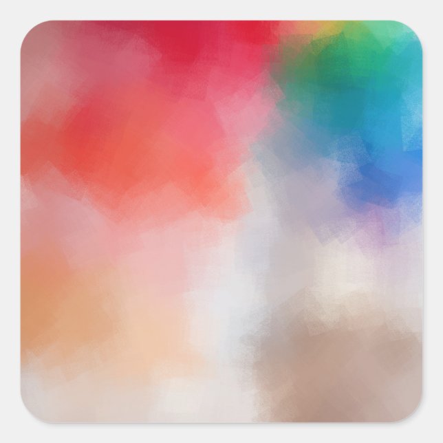 Adesivo Quadrado Modelo em Branco Colorido Tendência Rosa Vermelho  (Frente)