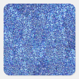 Adesivo Quadrado Modelo em Branco de Olhar Brilhante Azul Glamouros