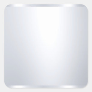 Adesivo Quadrado Modelo em Branco de Prata Falsa Elegante Glamouros