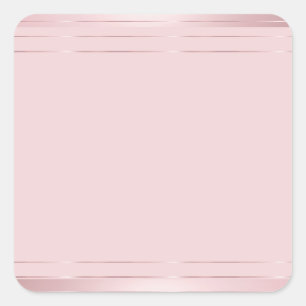 Adesivo Quadrado Modelo em Branco de Rosa Dourado Moderno Elegante 