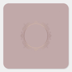 Adesivo Quadrado Modelo em Branco de Rosa Dourado Tendência Adicion