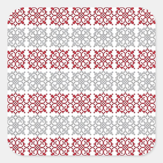 Adesivo Quadrado Modelo geométrico I do sinal SUN letão tradicional (Frente)