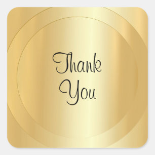 Adesivo Quadrado Modelo Moderno de Script Manuscrito Dourado Faux