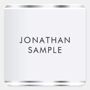 Adesivo Quadrado Modelo moderno elegante de aparência prateada