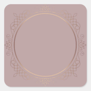 Adesivo Quadrado Modelo Moderno Elegante Rosa Dourado Tendência