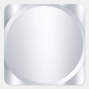 Adesivo Quadrado Modelo moderno em branco com aparência de prata me