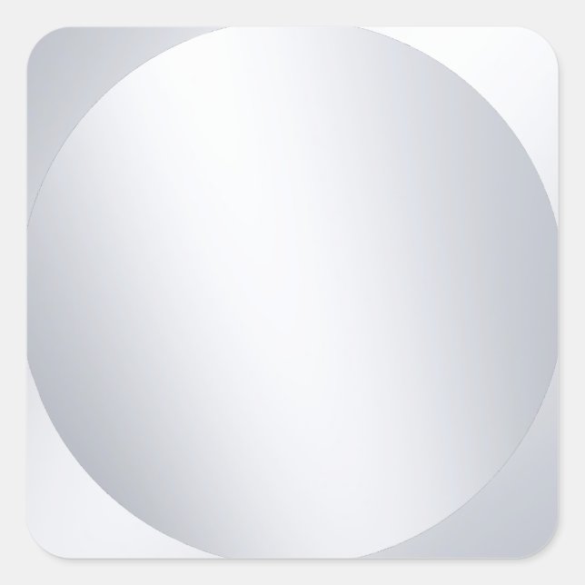 Adesivo Quadrado Modelo personalizado em prata falsa com aparência  (Frente)