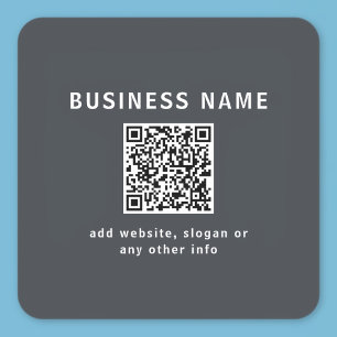 Adesivo Quadrado Modelo Simples para o seu código QR   Cinza Escuro