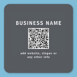 Adesivo Quadrado Modelo simples para seu código QR | Cinza Escura