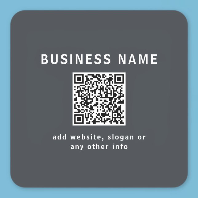 Adesivo Quadrado Modelo simples para seu código QR | Cinza Escura (Criador carregado)