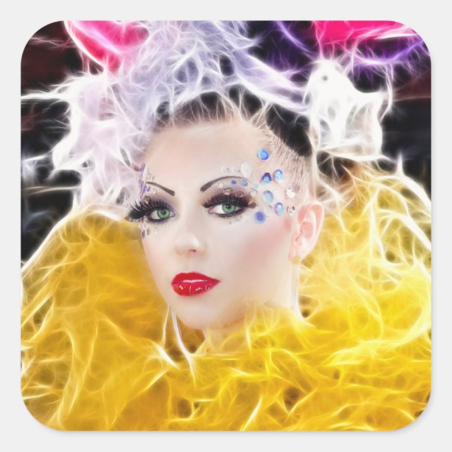 Adesivo Quadrado Modelo Superstar com palhaço amarelo (Frente)