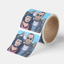 Adesivo Quadrado Modern American Gothic  Art- Grant Woods Inspired