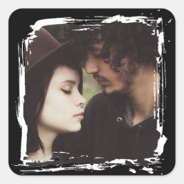 Adesivo Quadrado Modern and Simple Unique Photo Template Wedding