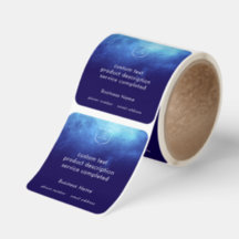 Modern Blue Nebula Custom Text Add Business Logo