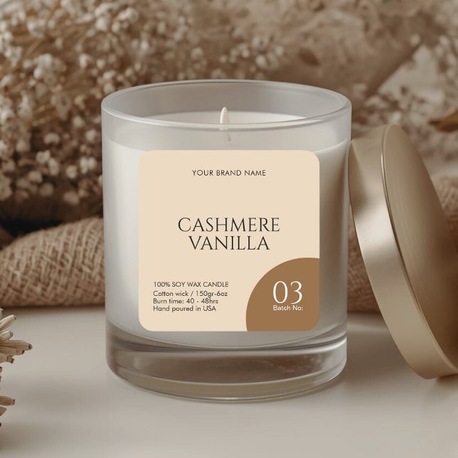 Adesivo Quadrado Modern boho candle label sticker (Criador carregado)