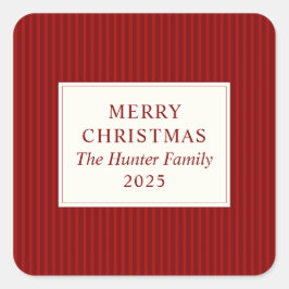 Adesivo Quadrado Modern Christmas Minimal Holiday Favor Red