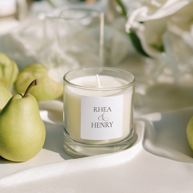 Adesivo Quadrado Modern Classic Personalized Names Wedding Sticker (Modern Classic Personalized Names Wedding Sticker)