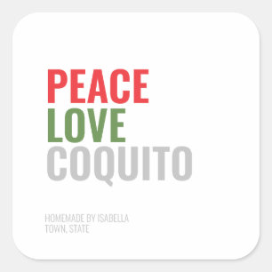 Adesivo Quadrado Modern Coquito Bebida de Natal