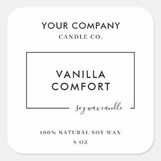 Adesivo Quadrado Modern Editable Candle Label Template