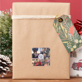 Adesivo Quadrado Modern elegant multi photo family stylish 