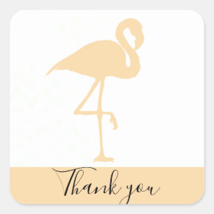 Adesivo Quadrado Modern Flamingo, Obrigado Pau Quadrado