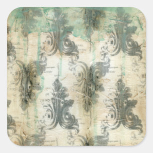 Adesivo Quadrado Modern Fleur De Lis Design