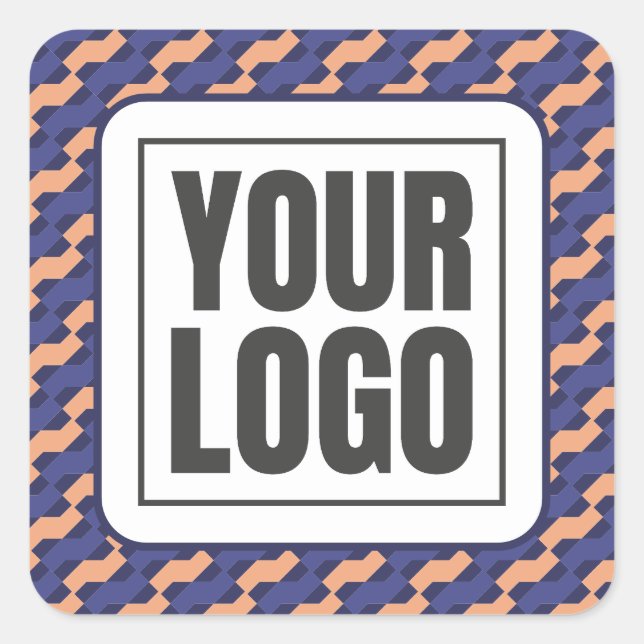 Adesivo Quadrado Modern Geometric Interlocking Pattern Branding  (Frente)