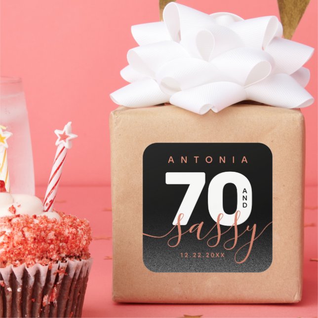 Adesivo Quadrado Modern Girly Copper 70 e Sassy (Festa)