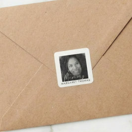 Adesivo Quadrado Modern Memorial Photo Funeral