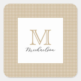 Adesivo Quadrado Modern Minimal Gold Elegant Monogram
