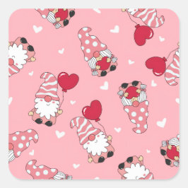 Adesivo Quadrado Modern Minimal Red Heart Valentine’s Day Present